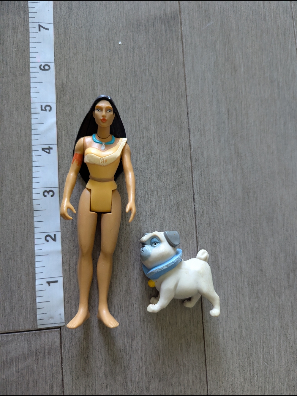 Disney Tan Pocahontas Doll with White Pug and Blue Collar